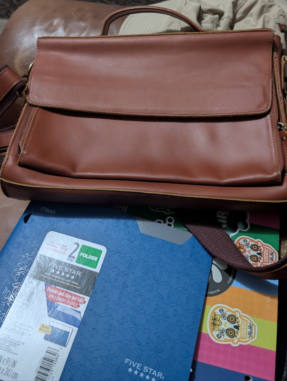 Men's Leather Briefcase Bag in Brown